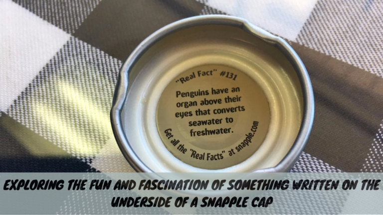 Exploring the Fun and Fascination of Something Written on the Underside of a Snapple Cap